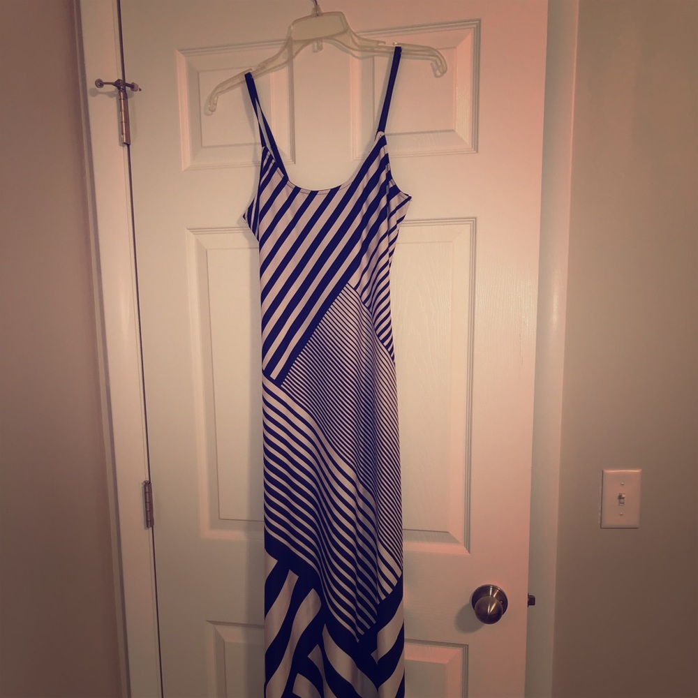 Navy floor length maxi dress